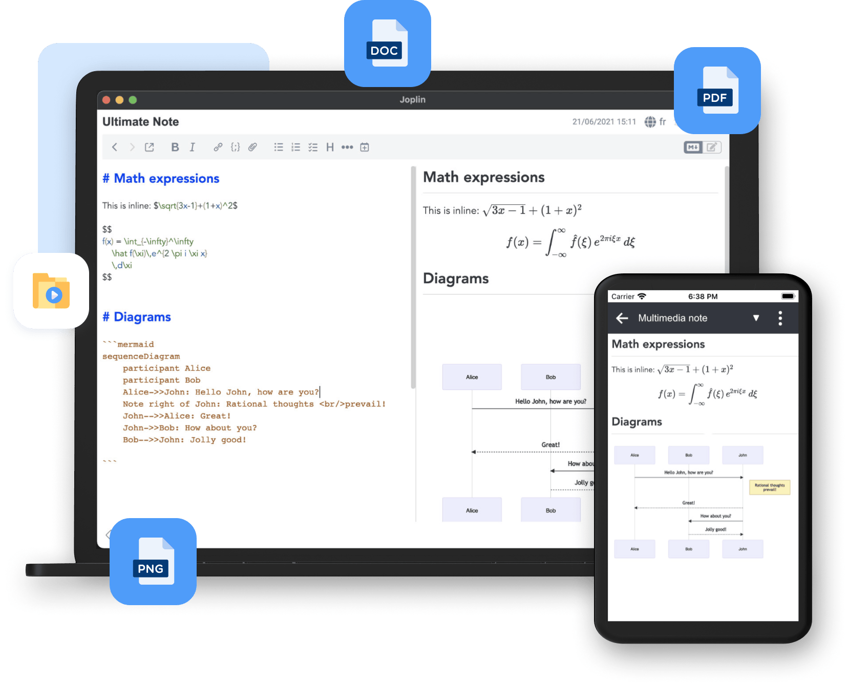 note editor with markdown preview
