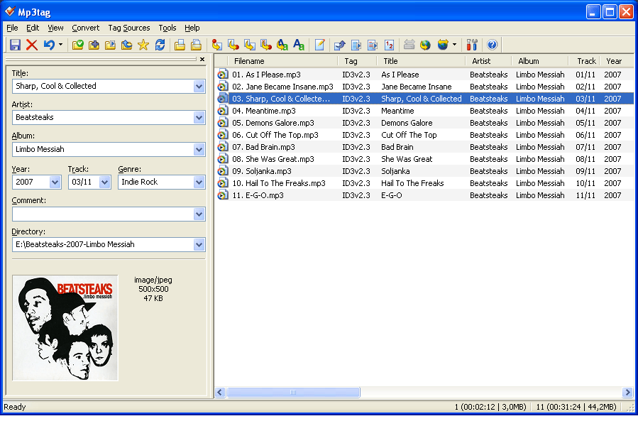 Mp3tag tag editor main interface