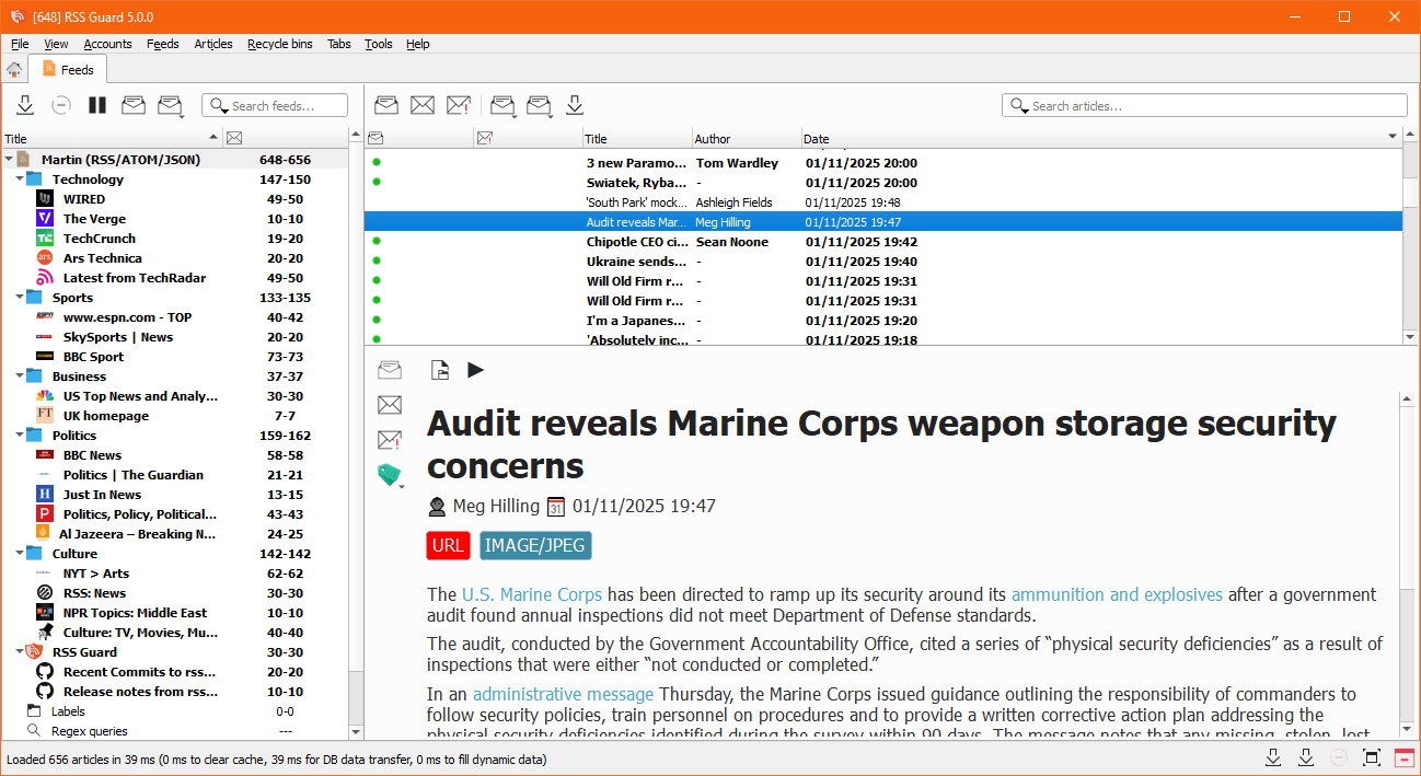 RSS Guard Windows 主界面