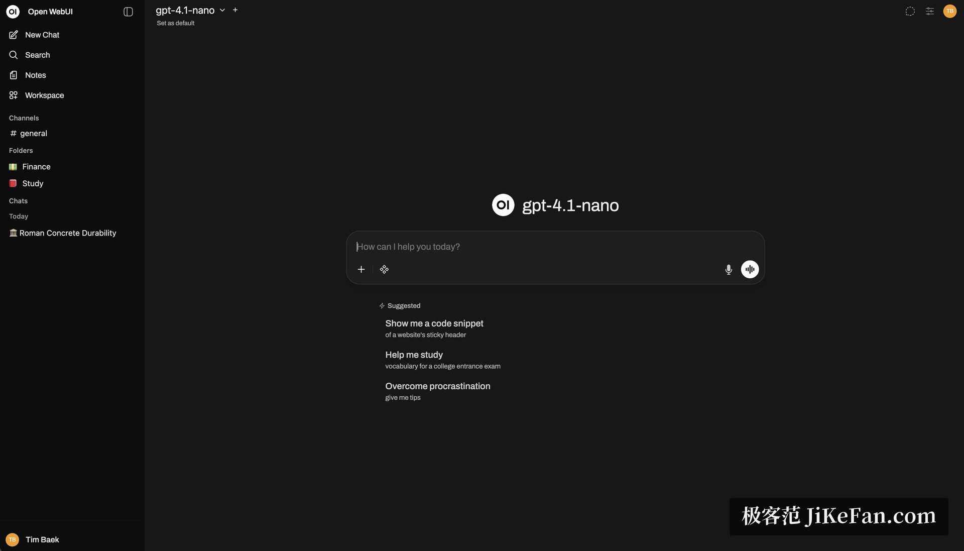 AI chat interface