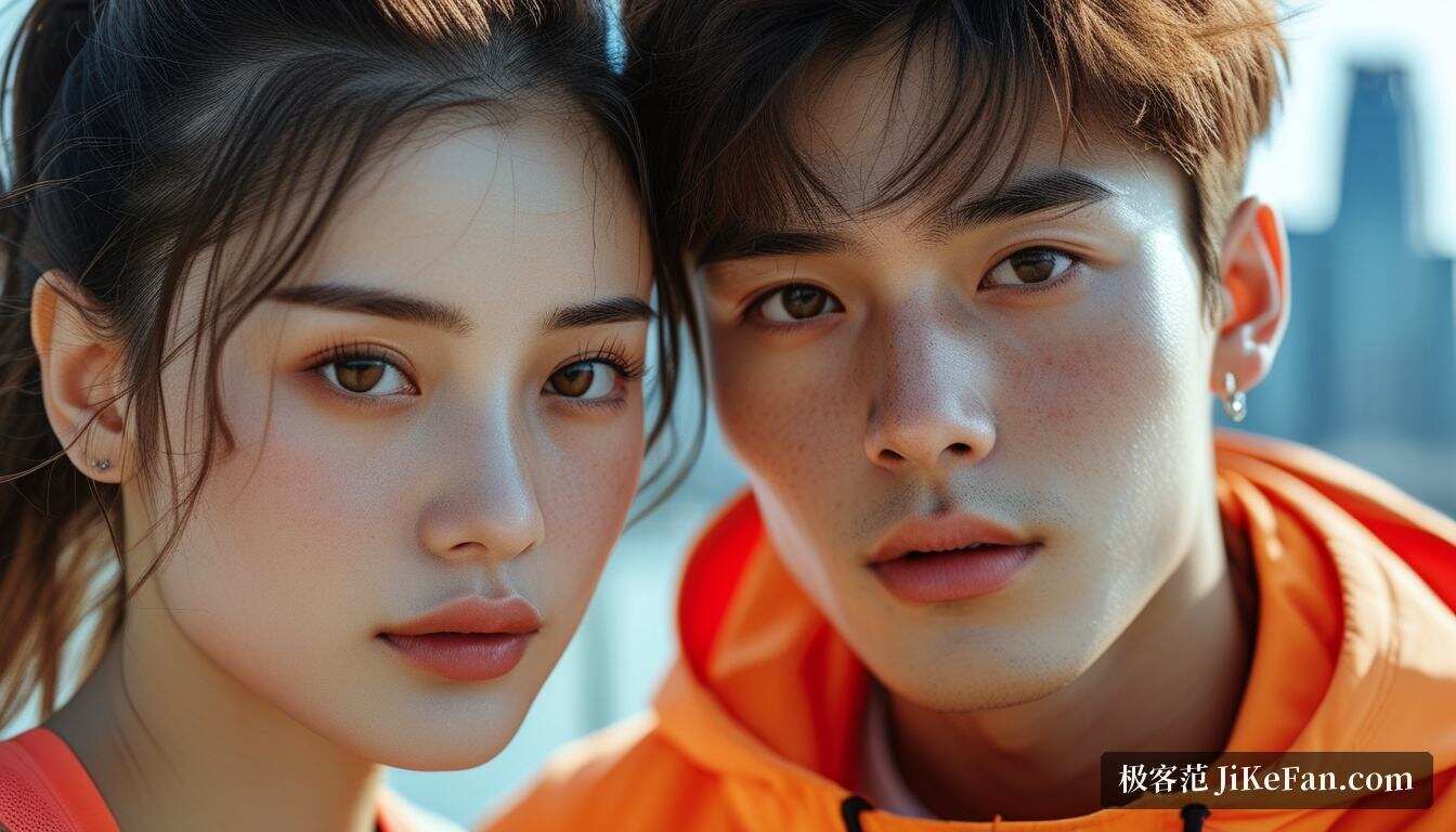 可图 Kolors 官方示例:写实人像生成,自然肤质与电影感光线