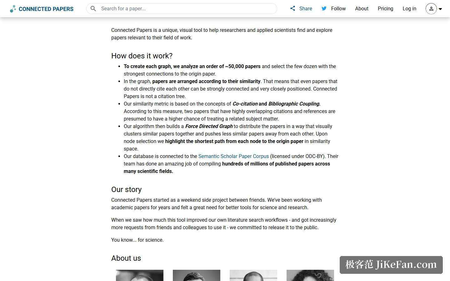 Connected Papers 官方 About 页:图谱原理说明