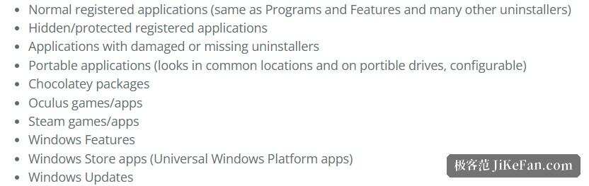 Bulk Crap Uninstaller 官网：可检测的应用来源清单