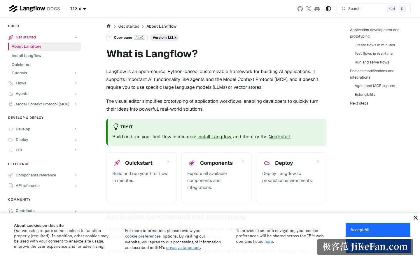 Langflow 官方文档站：四组目录结构