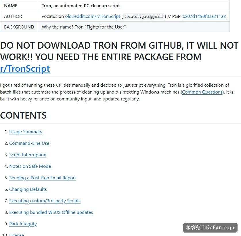 Tron Script 仓库 README:命令行开关与使用说明