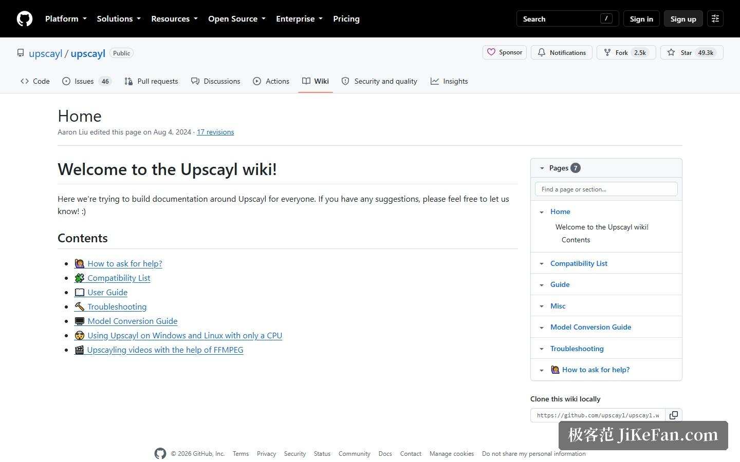 Upscayl 官方 wiki：兼容性列表与用户指南