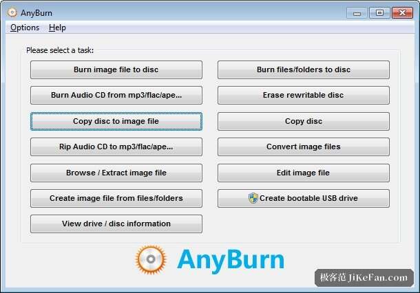 AnyBurn 复制光盘为 ISO 镜像