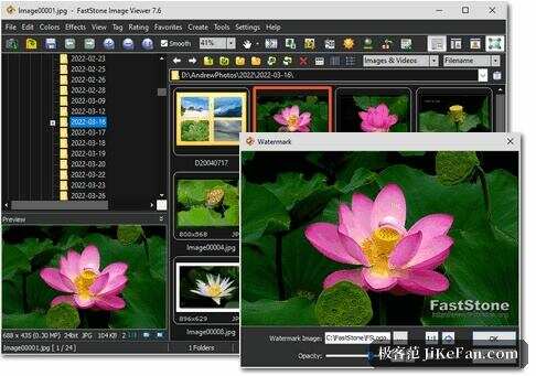 FastStone Image Viewer 的主界面与缩略图浏览