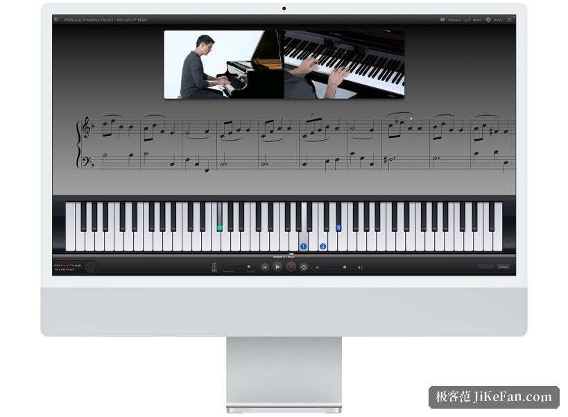 GarageBand 内置的钢琴与吉他课程
