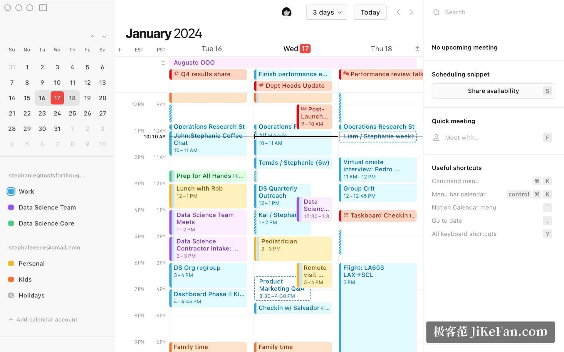 Notion Calendar 桌面客户端界面