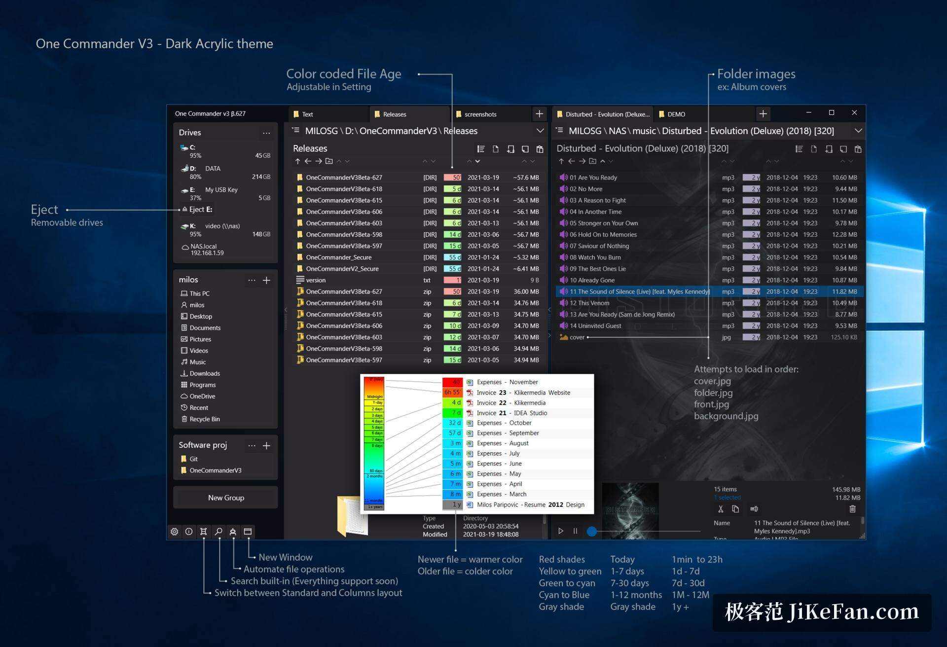 One Commander 的颜色标签与文件夹封面