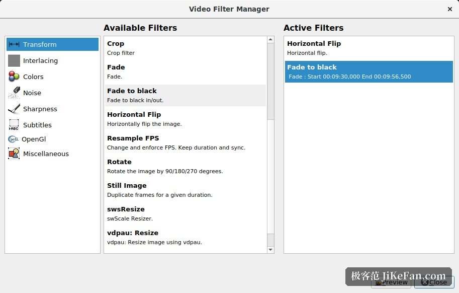 Avidemux 滤镜配置