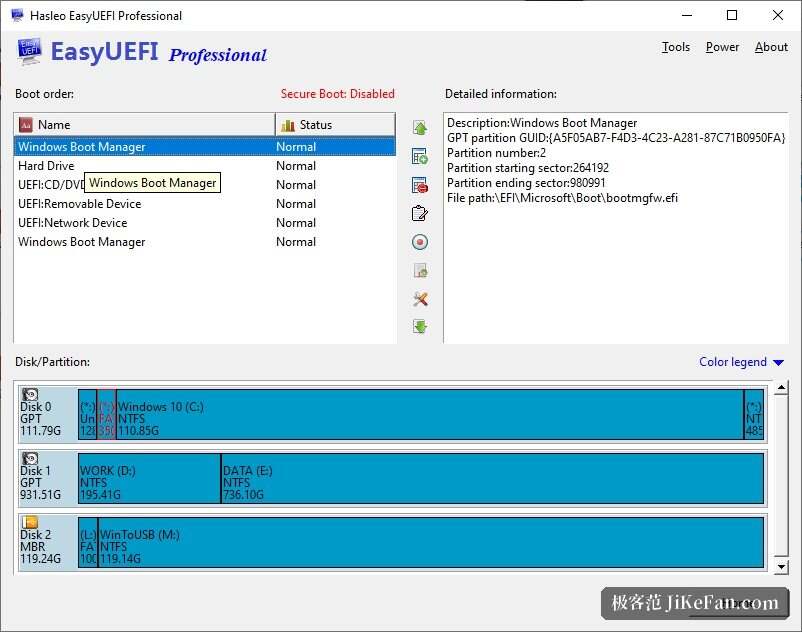 EasyUEFI 启动项管理