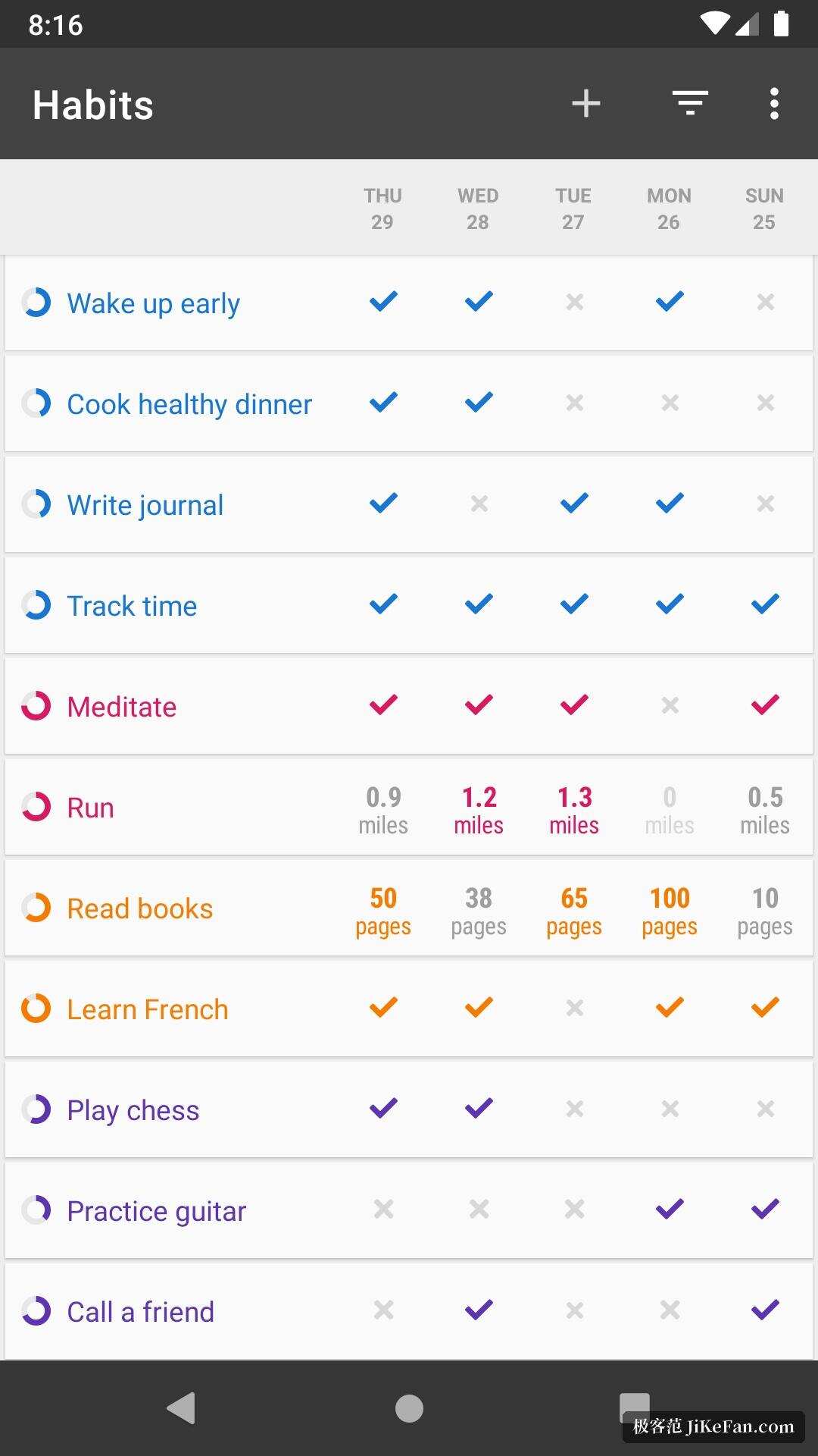 habit tracker app interface