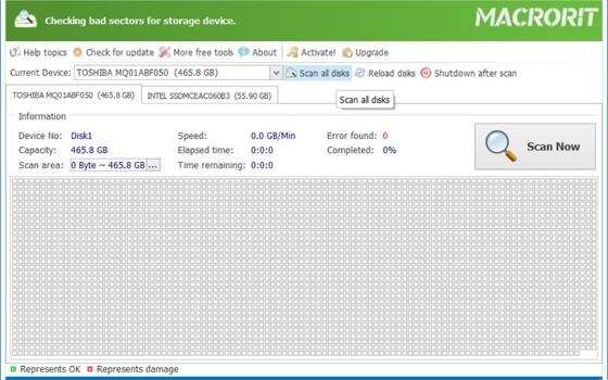 Macrorit Disk Scanner：把硬盘表面扫一遍看有没有坏道