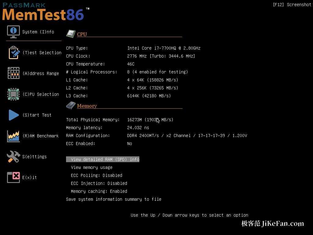 memtest86 error report