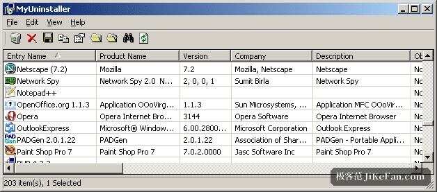 myuninstaller installed programs list