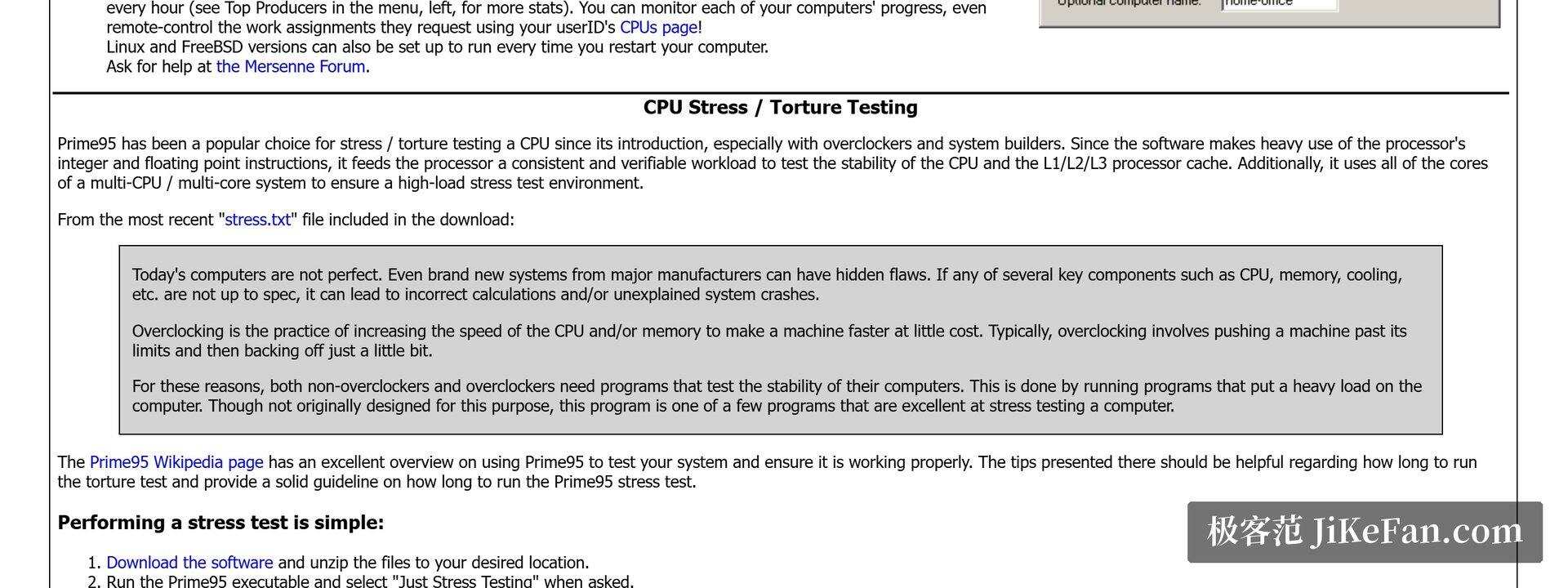prime95 torture test options