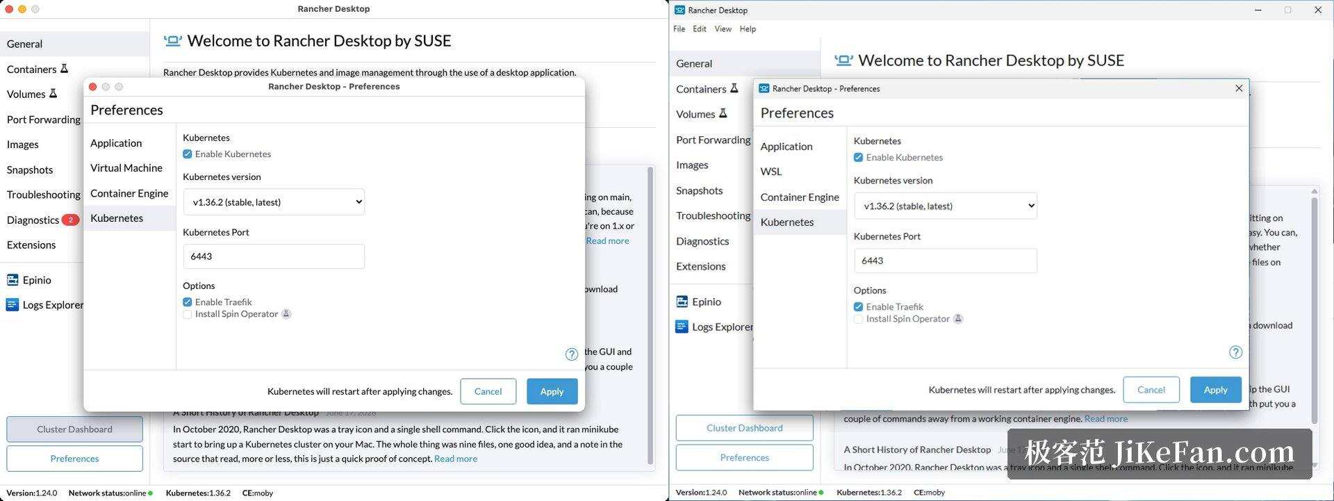 rancher desktop preferences