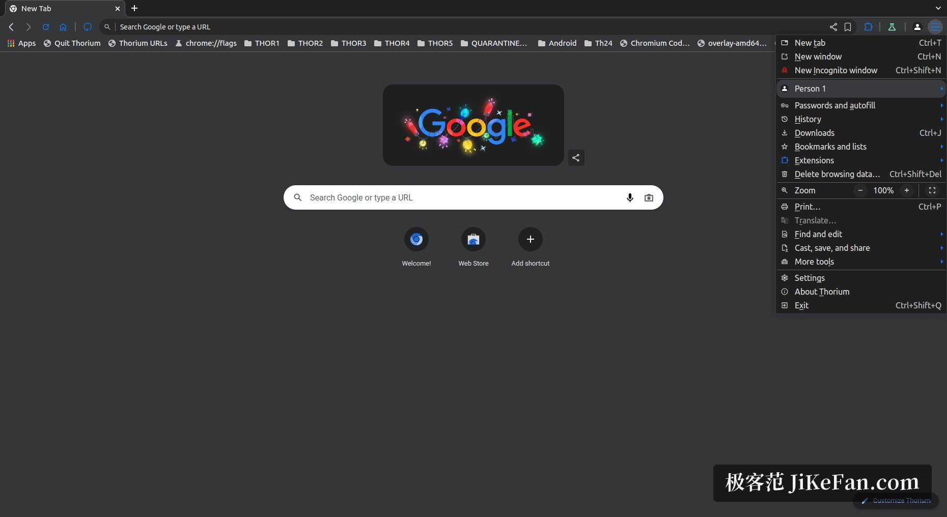 chromium based browser interface