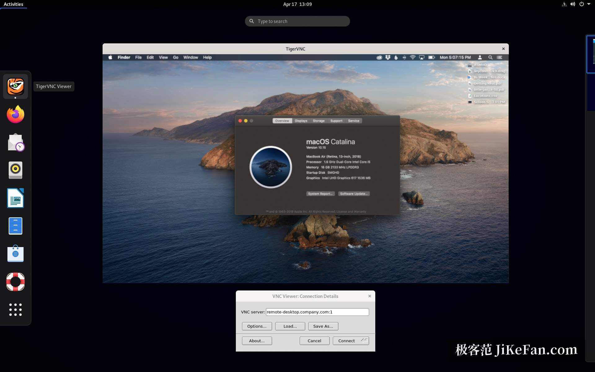 TigerVNC macOS 连接窗口