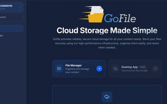 GoFile：无广告的匿名文件分享服务