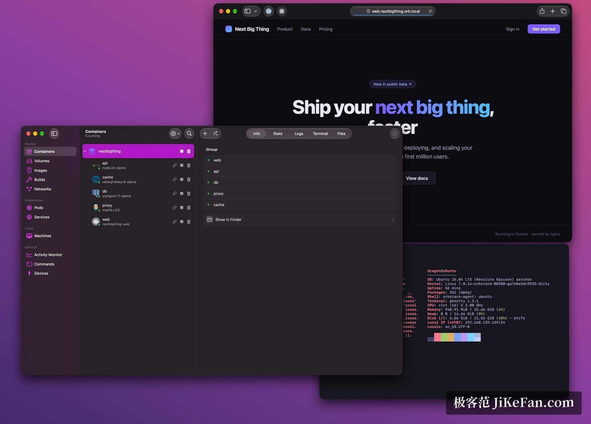orbstack dashboard containers
