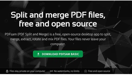 本地拆合 PDF：PDFsam