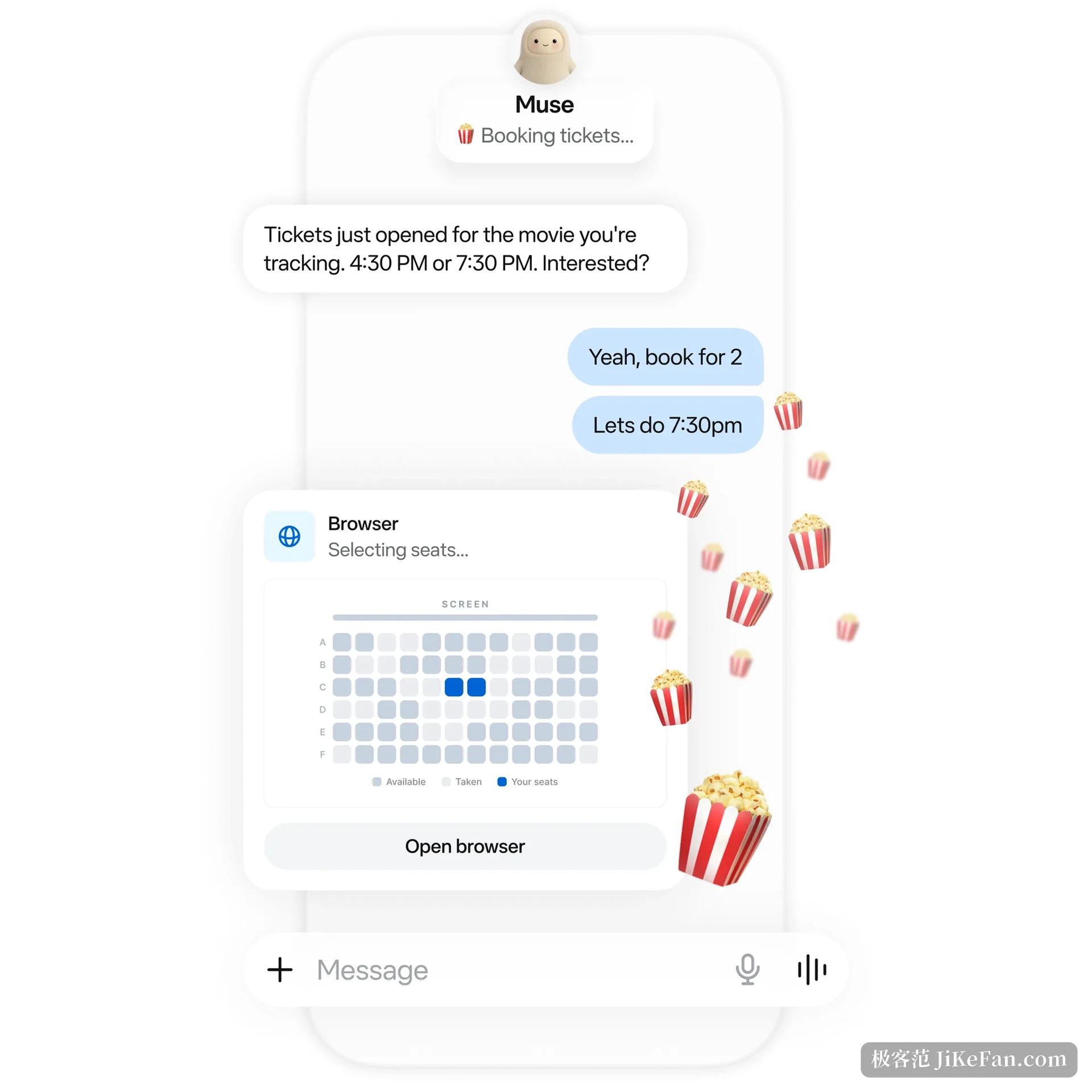 ai agent booking movie tickets in browser
