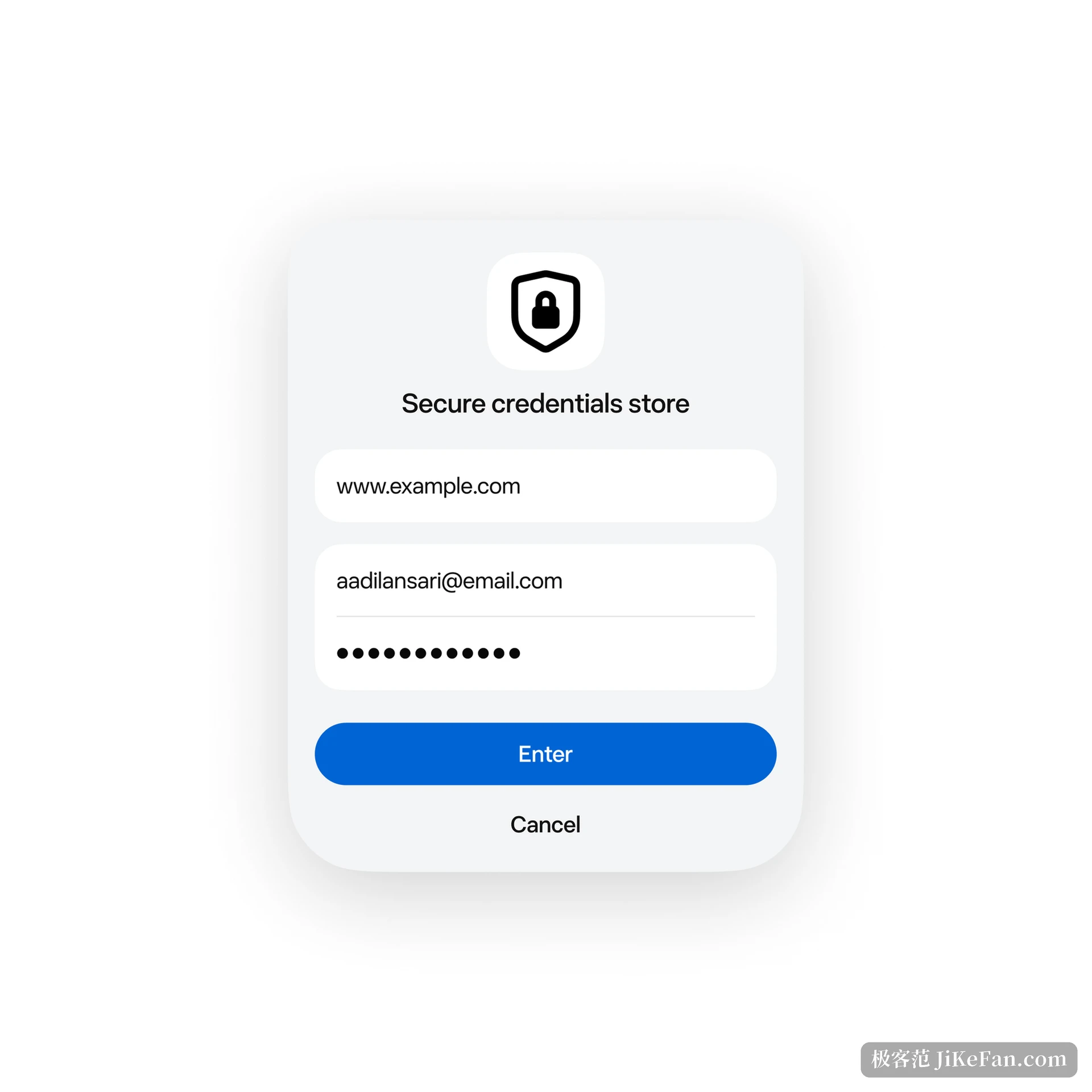 secure credential storage interface