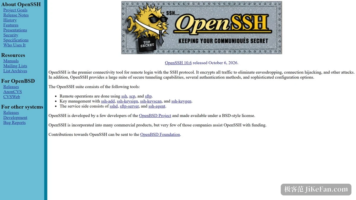 OpenSSH 官方页面