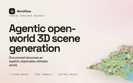 腾讯混元 WorldClaw：一句话生成可漫游、可逐物编辑的 3D 开放世界