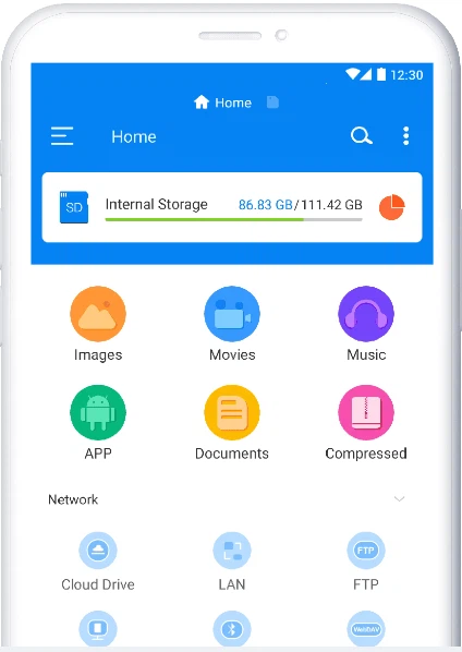 RS File Manager がフォルダーと雲の出どころ、保存の使用量を並べる
