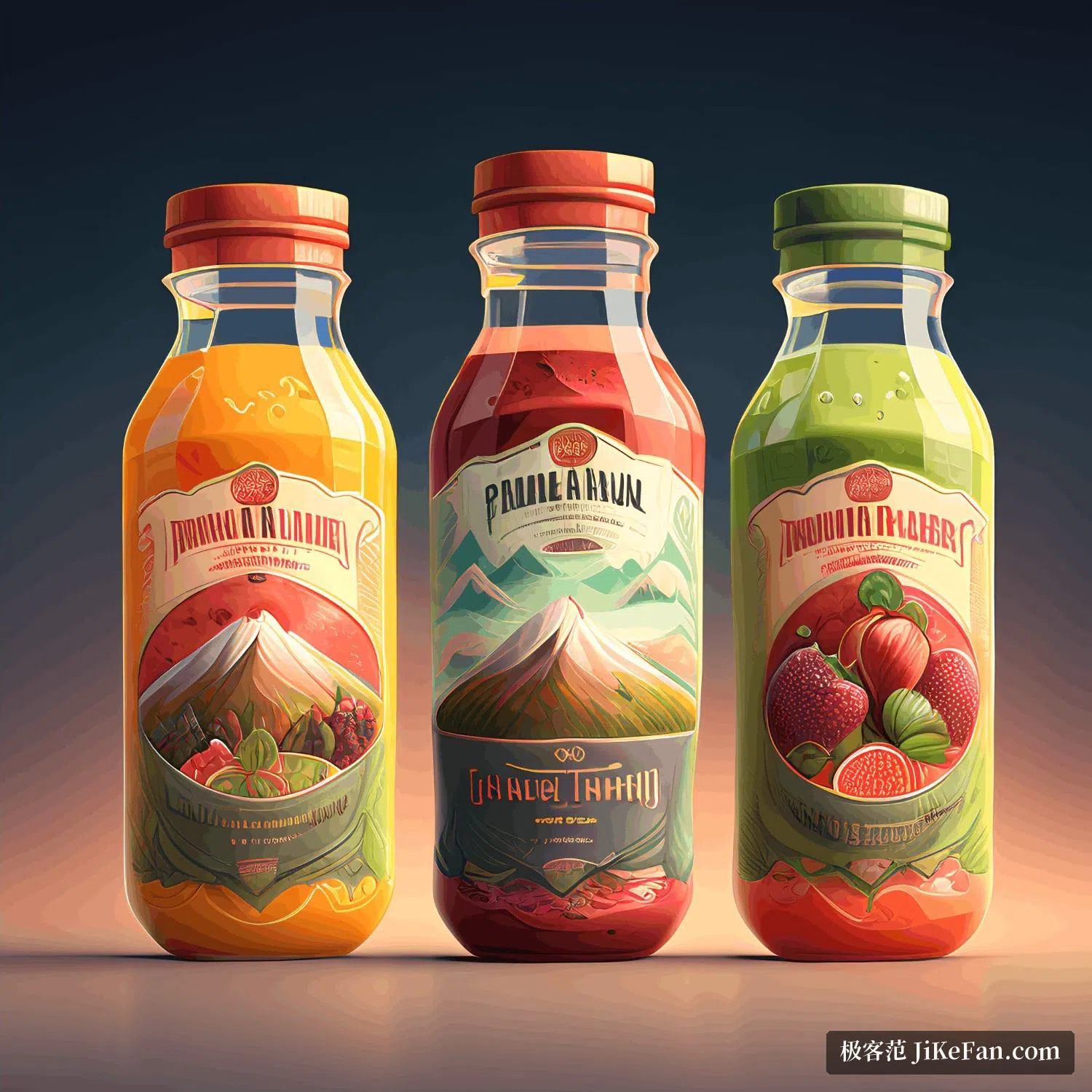 An official sample of commerce design output: a beverage product shot