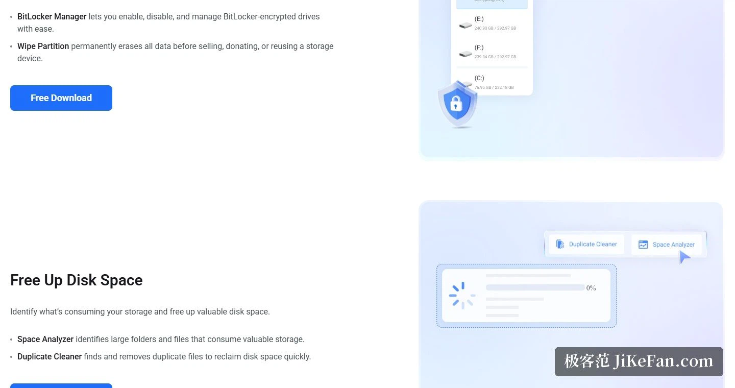 Die Produktseite: was die BitLocker-Verwaltung leistet
