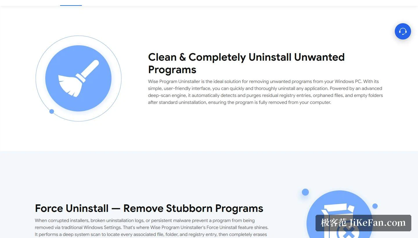 The product page: complete removal and the deep scan explained