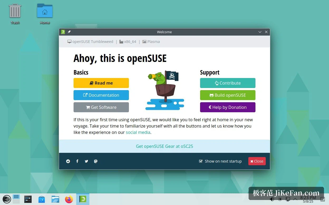 openSUSE 책상 화면