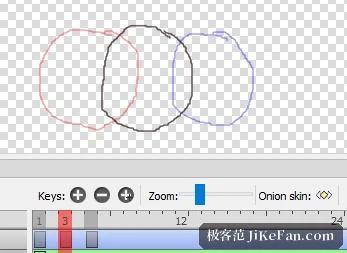 Pencil2D 前後のコマの重ね