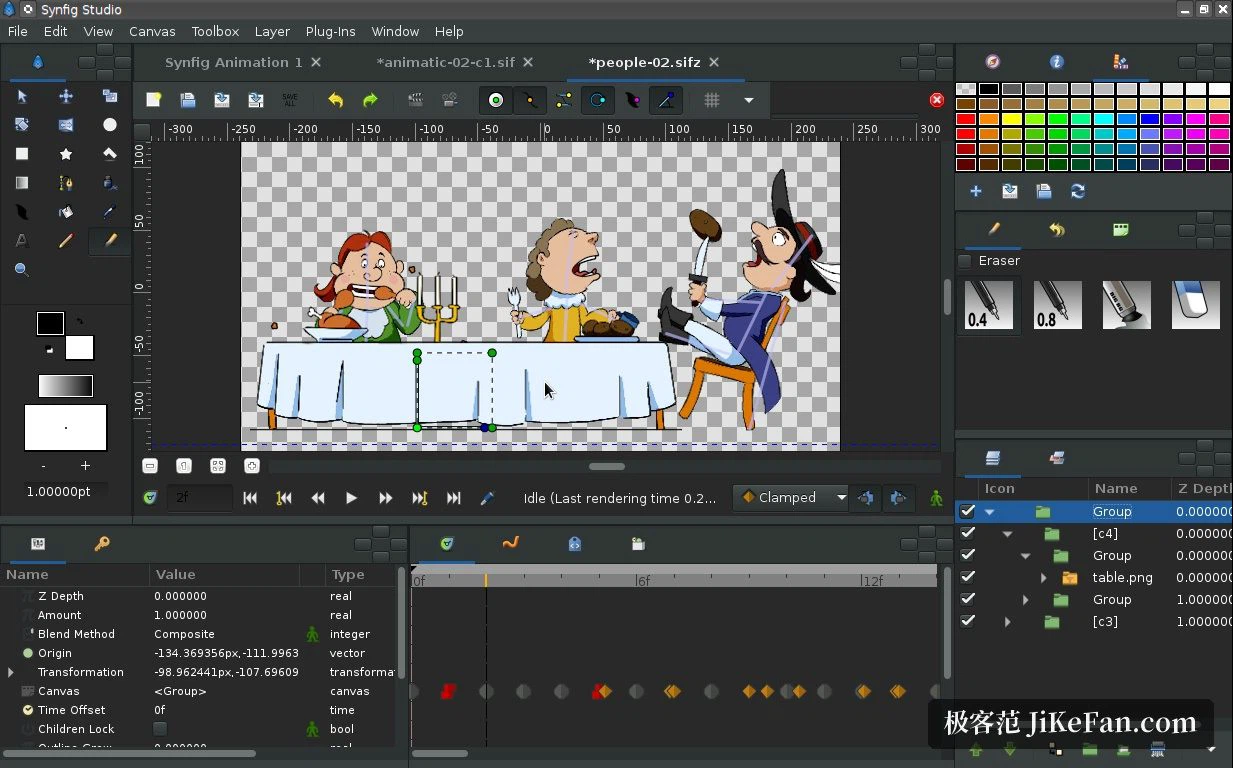 Synfig Studio 의 층과 값 면