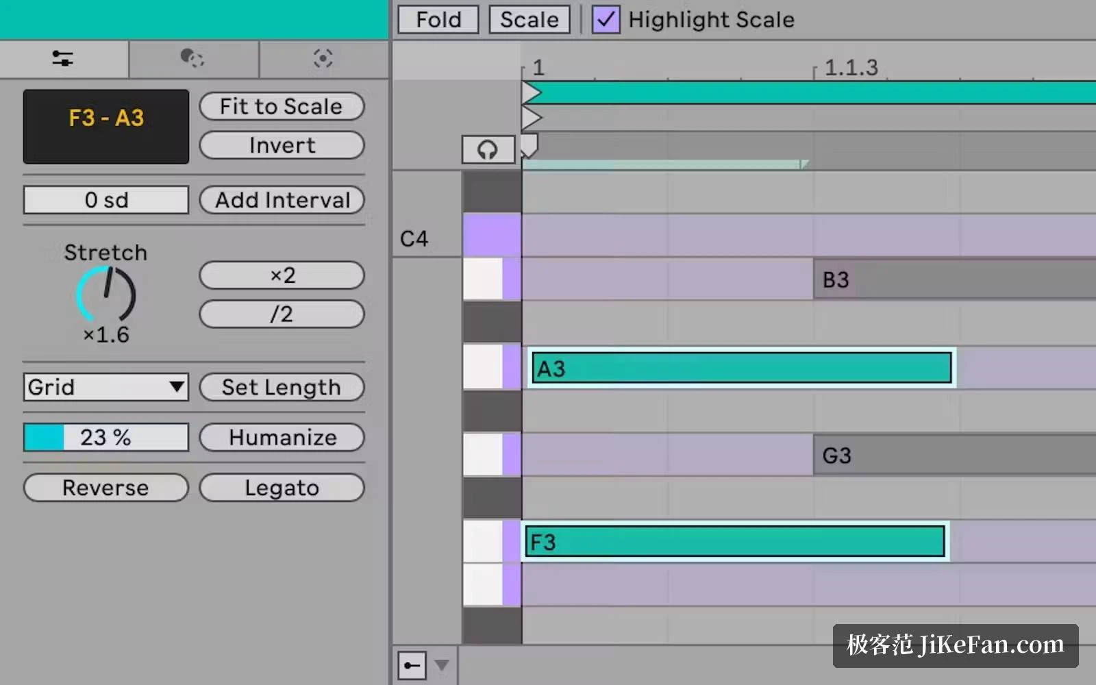Arrangement-Ansicht in Ableton Live