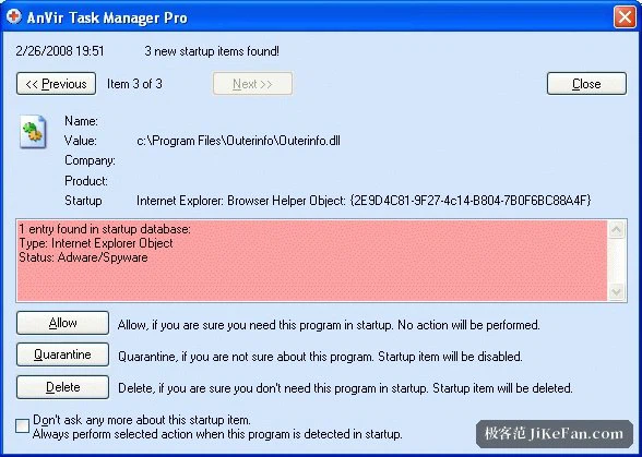Autostart-Eintraege mit Bewertungen