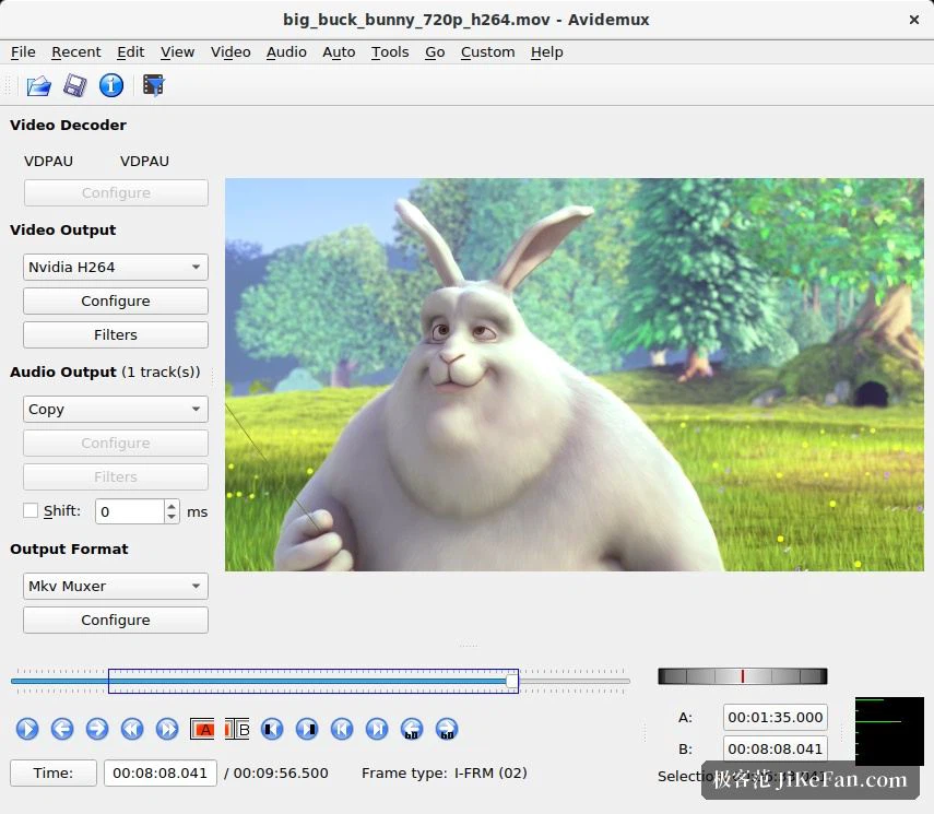Avidemux 주 화면