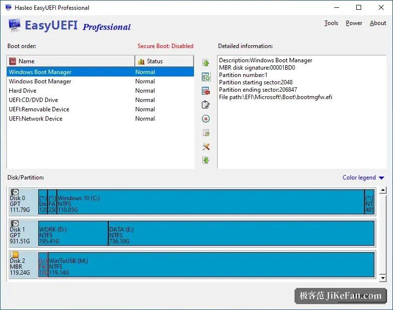 EasyUEFI Partitionen