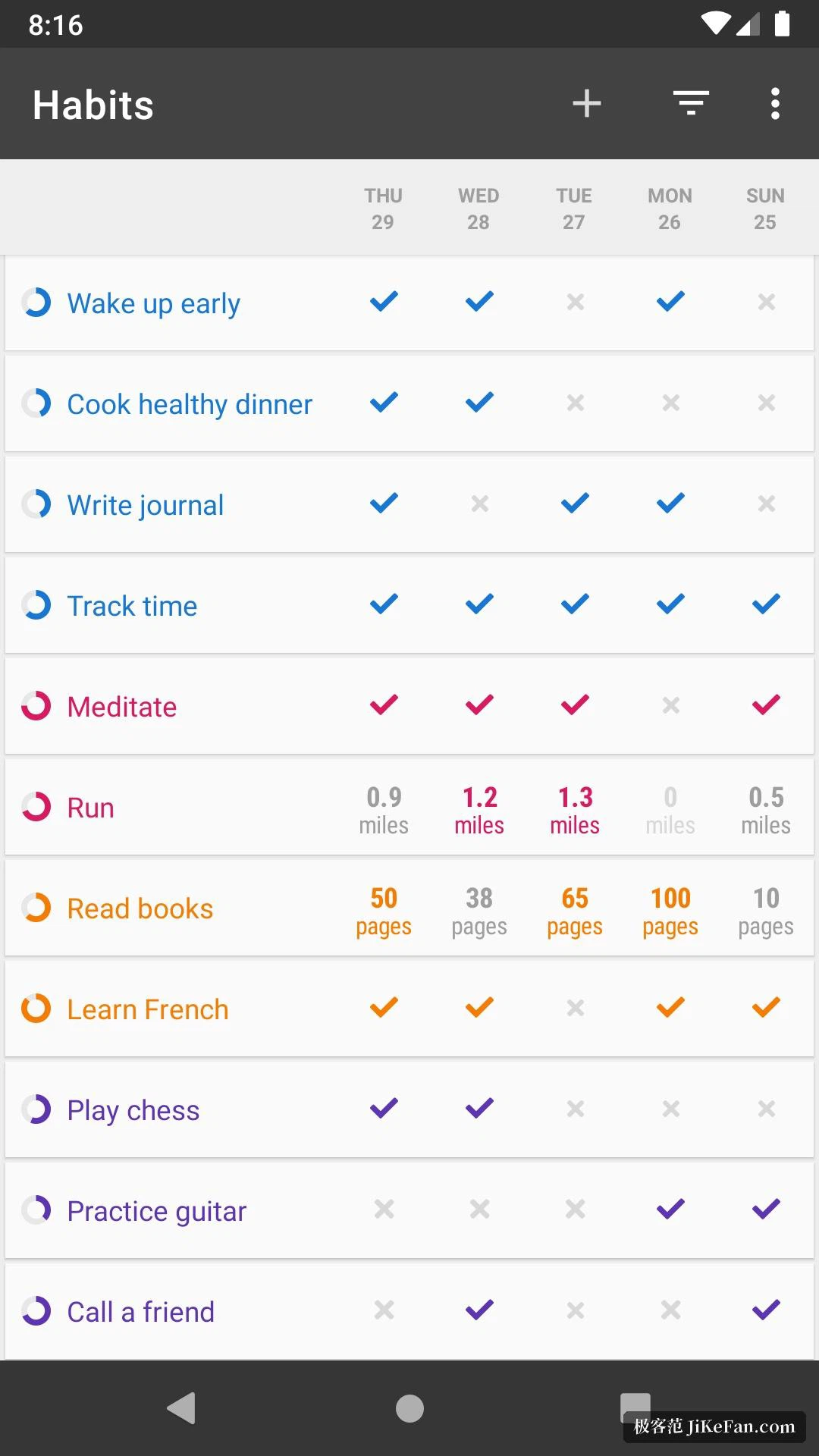 habit tracker app interface