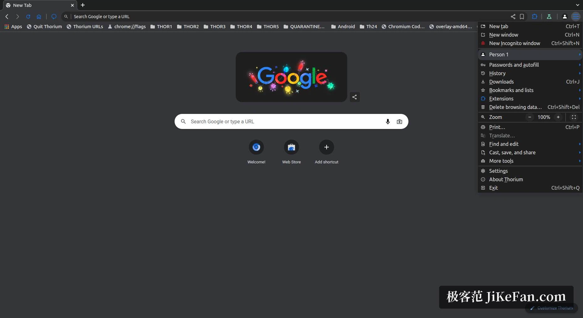 interface d'un navigateur base sur Chromium