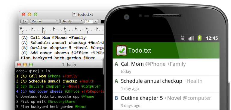 Todo.txt in einem Texteditor