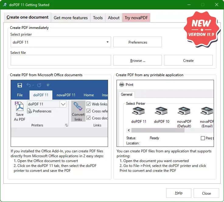 doPDF als virtueller Drucker im Druckdialog