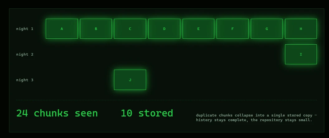 BorgBackup command line session