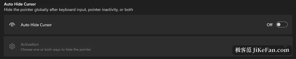 cursor settings interface