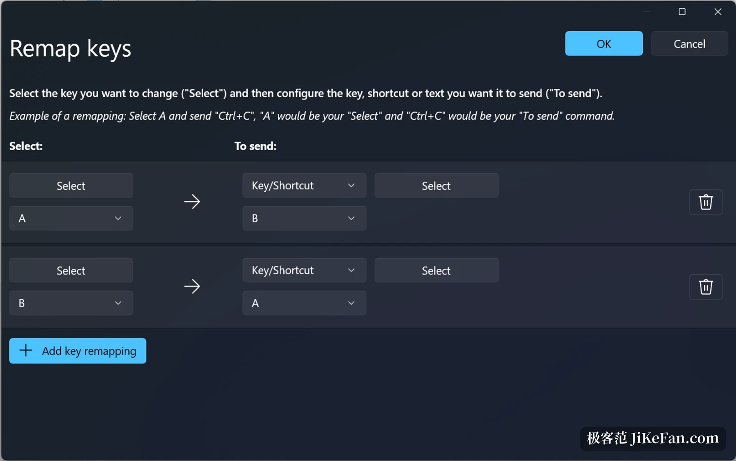 keyboard remap settings